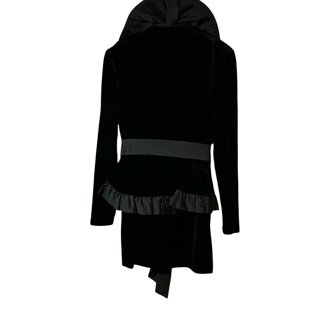 BRAND NEW! Lord & Taylor Black Velvet Taffeta Wrap Jacket Matching Velvet Skirt - Picture 2 of 4
